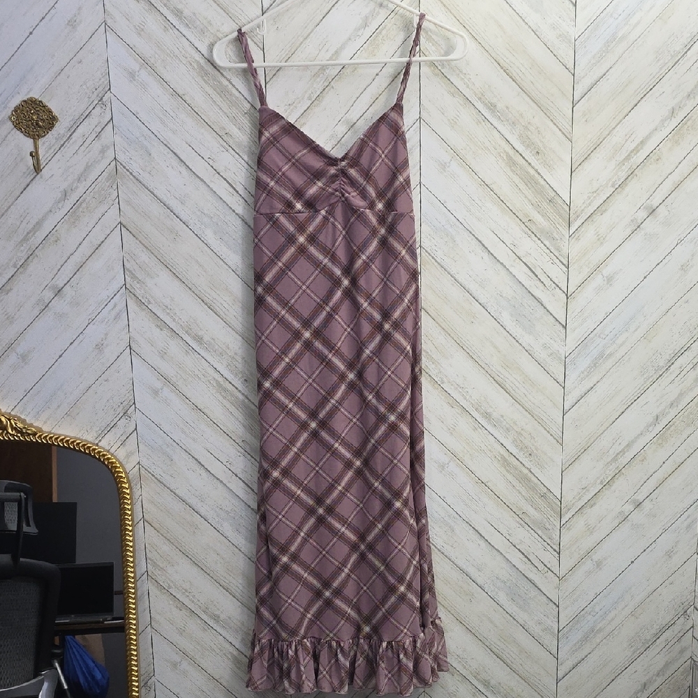 NWT Lavendar Plaid Dress Size M